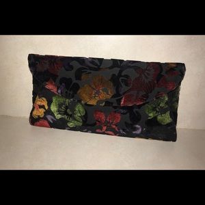 BRAND NEW! Black floral cross body/clutch!!